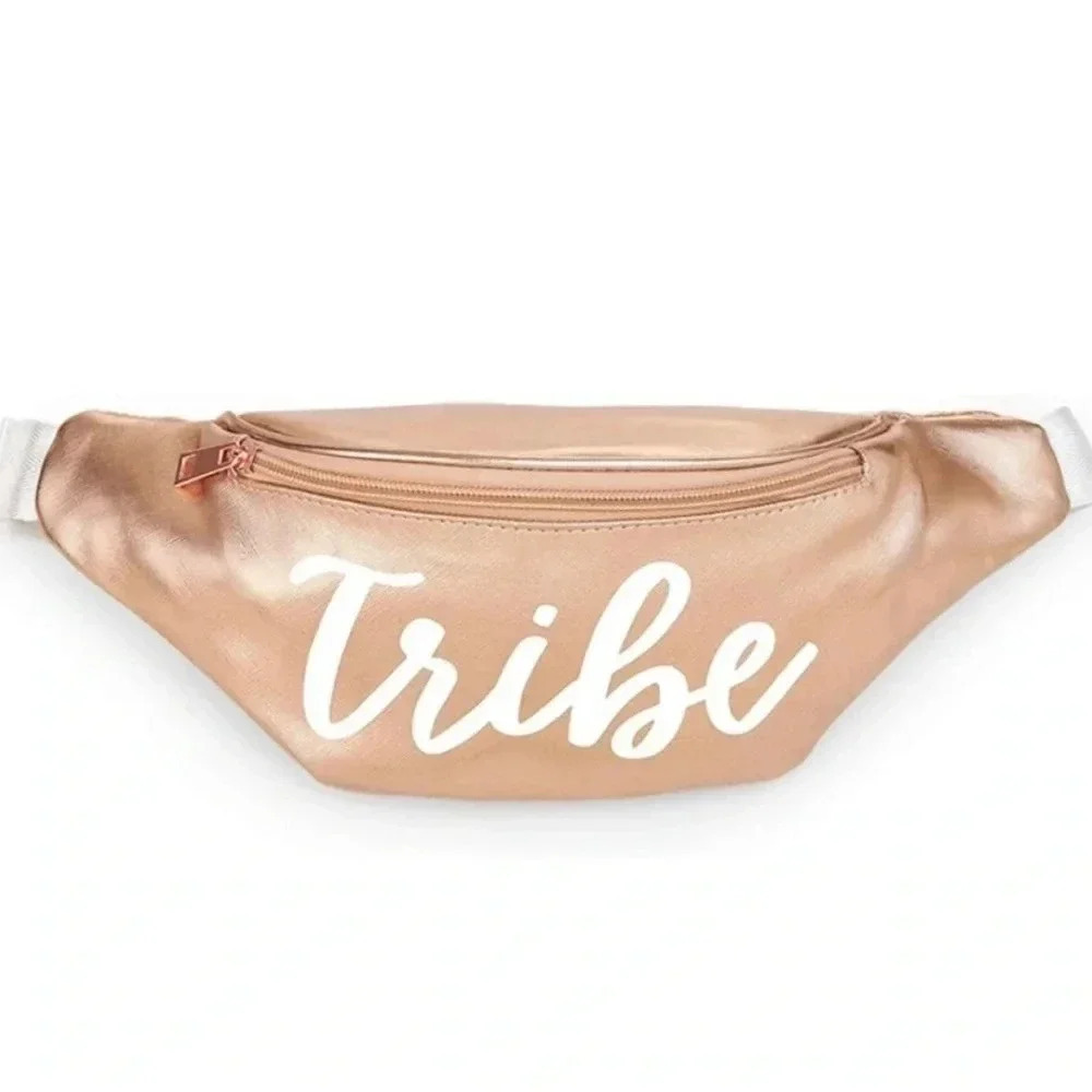 NEW Tribe Bachelorette Rose Gold Faux Leather Fanny Pack